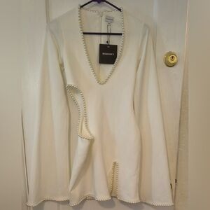 NWT Khanum's | Sophisticated Midi Dress with Pearl Details